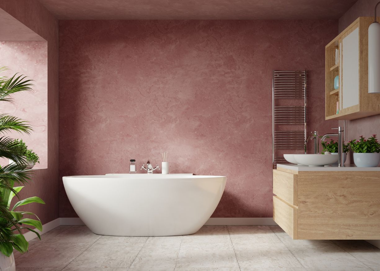 Bagno rosa moderno: un connubio di eleganza e funzionalità